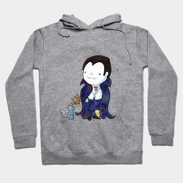 Dracula Loves Kittens Hoodie by UntidyVenus